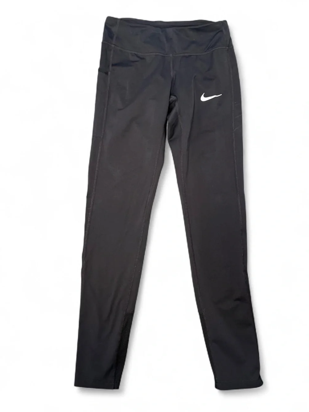 Nike Dri-FIT Black Mesh Panel Running Leggings Pockets XS